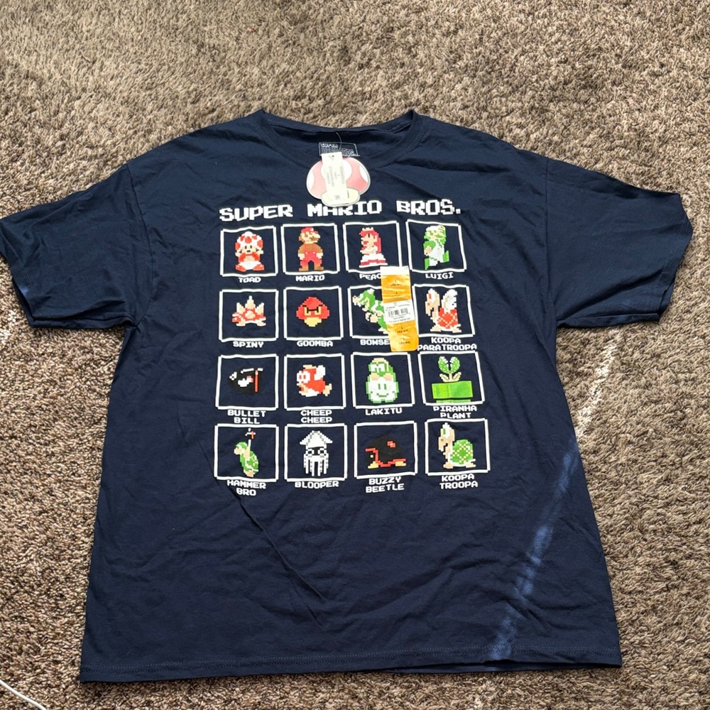 Super Mario Bros Nwts Navy Tee
